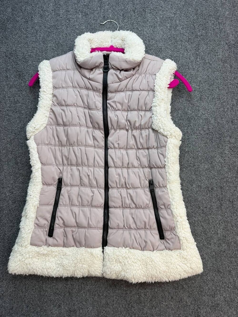 Calvin Klein Performance Women’s Vest M Pink Quilted Sherpa Trim Puffer